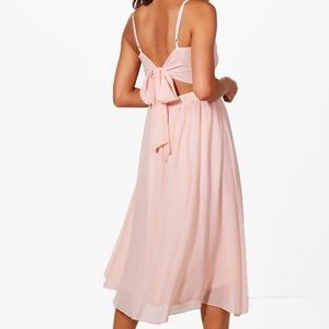 Chiffon tie back midi dress